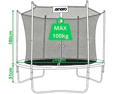 Enero Sulankstoma sodo batutas su vidiniu tinklu 244 cm