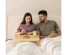 Relaxdays Sulankstomas bambukinis nešiojamojo kompiuterio stovas