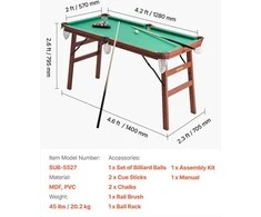 VEVOR Sulankstomas biliardo stalas 140 cm