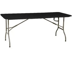 Saska Garden Sulankstomas juodas 180x70 cm lauko stalas
