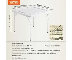 VEVOR Sulankstomas mahjong stalas su puodelių laikikliais