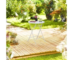 Relaxdays Sulankstomas sodo stalas su ratano imitacija