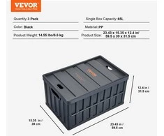 Vevor Sulankstomi plastikiniai konteineriai su dangčiais