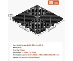 VEVOR Tarpusavyje jungiamos drenažo kilimėliai, 310 x 310 mm