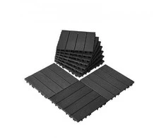 Vevor Terasos plytelės 30 x 30 cm, 10 vnt, tamsiai pilkos