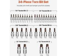 VEVOR Torx galvučių rinkinys 34 dalių
