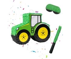 Relaxdays Traktoriaus piñata su lazda ir kauke