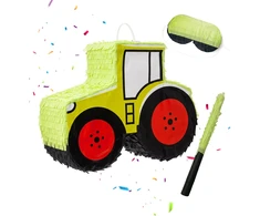 Relaxdays Traktoriaus piñata su lazda ir kauke