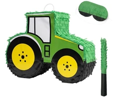 Relaxdays Traktoriaus piñata su lazda ir kauke