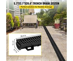 VEVOR Trenkinis drenažas su plastikine grotele, 3 komplektai