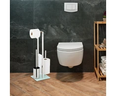 Relaxdays Tualetinio popieriaus laikiklis ir šepečio rinkinys