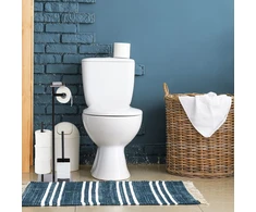 Relaxdays Tualeto komplektas su padėklu, matinės juodos spalvos