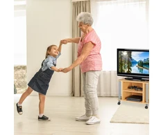 Relaxdays TV staliukas su ratukais ir 2 lentynomis