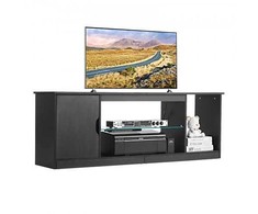 TV staliukas Vevor TV stovas iki 165 cm su stikline lentyna