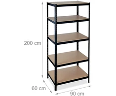 Relaxdays Tvirta lentynų sistema 1325 kg juoda