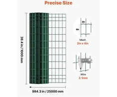 VEVOR Ūkinė tvora, 1 x 25 m, 50 x 100 mm tinklelis