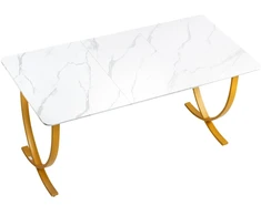 VEVOR Vadovo stalas, 160x80 cm, balta ir aukso
