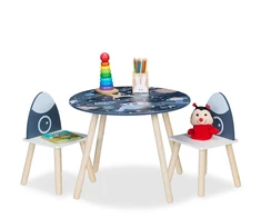 Relaxdays Vaikiškas stalo ir kėdžių rinkinys Space Dino