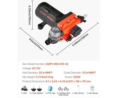 VEVOR vandens siurblys RV, 12V DC, 22,7 l/min