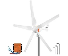 Horizontalios ašies vėjo jėgainė, generatorius Vevor 12V 800W, 3 menčių