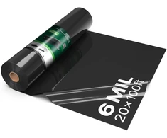 VEVOR 0,15 mm plastikinė plėvelė 6,1 x 30,48 m juoda