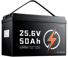 VEVOR 24V 50Ah LiFePO4 ličio baterija su Bluetooth