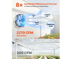 Sieninis ištraukimo ventiliatorius VEVOR HA-400M-220, 2270 CFM
