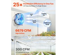 Sieninis ištraukimo ventiliatorius VEVOR HA-600M-220, 6679 CFM