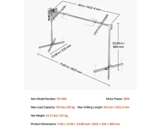 Elektrinis kepsninės iešmas VEVOR TB-56N, 60 kg keliamoji galia