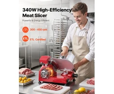 VEVOR Komercinė mėsmalė pjaustyklė 340W, 25 cm