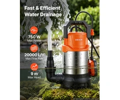 VEVOR Panardinamas vandens siurblys 750W 20000 L/H