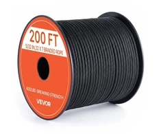 VEVOR Parakordo virvė 4 mm x 60 m, juoda