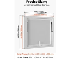 VEVOR Prekybinis langas 915x915mm maisto furgonui