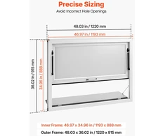 VEVOR Prekybinis langas su atlenkiama lentyna 1220x915 mm