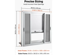 VEVOR Prekybos langas su sulankstoma lentyna 915x915mm
