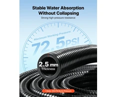 VEVOR Siurbimo žarna 25 mm x 25 m su apkabomis, juoda