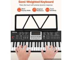 VEVOR Skaitmeninis pianinas 61 klavišo, juodas