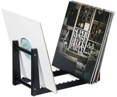 Relaxdays Vinilo plokštelių laikiklis juodas