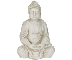 Relaxdays Vintažinė balta Budos statula 70 cm