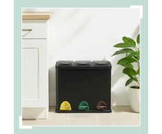 Relaxdays Virtuvės šiukšliadėžė 3 x 8 l