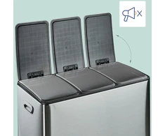 Relaxdays Virtuvės šiukšliadėžė su 3x 15 l skyriais
