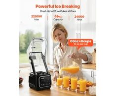 Virtuvinis blenderis su ekranu 2L, 2200W, juodas