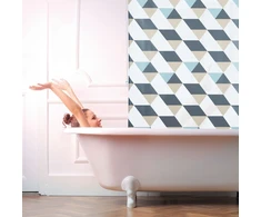 Relaxdays Vonioms skirtas roletinis uždangalas su geometriniu dizainu