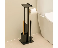 Relaxdays WC komplektas metalas ir bambukas