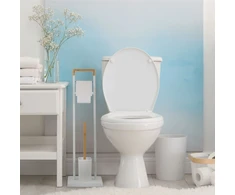 Relaxdays WC rinkinys iš bambuko ir nerūdijančio plieno