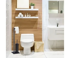 Relaxdays WC rinkinys matinės juodos spalvos