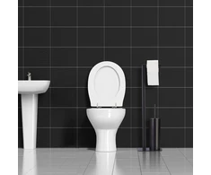 Relaxdays WC rinkinys matinės juodos spalvos