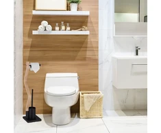 Relaxdays WC rinkinys su medžio imitacija ir plienu