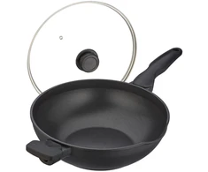 Relaxdays Wok keptuvė su dangčiu 30 cm