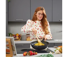 Relaxdays Wok keptuvė su dangčiu 30 cm